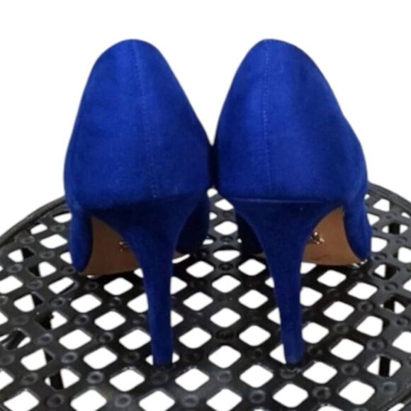 ROCK & REPUBLIC COBALT BLUE FAUX SUADE HEELS SZ.8 EUC. - Picture 5 of 10